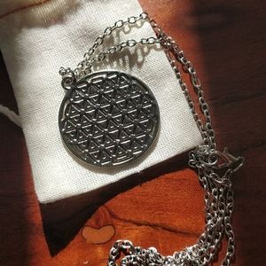Silver Bohemian Flower of Life Necklace